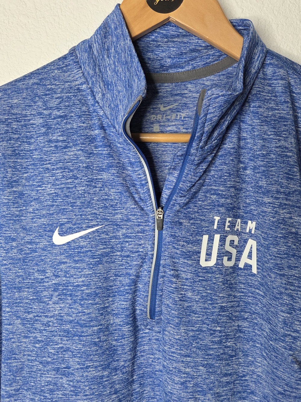 Nike Team USA Dri-FIT Quarter-Zip Sweater, Women's Size Medium, Blue